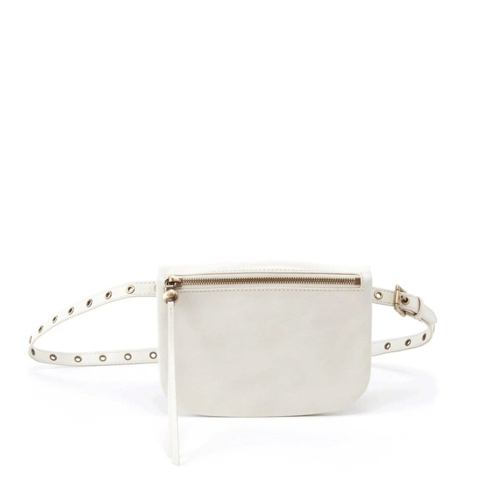 HOBO Saunter leather belt bag fanny pack white